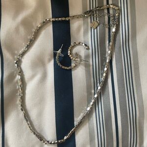 Silver Necklace and Earring Set